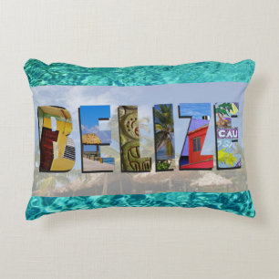 Belise Tropical Blue Ocean Waters Travel Photos Decorative Cushion