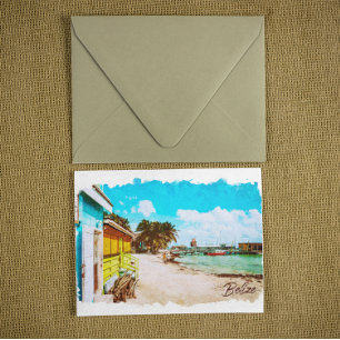 Belise Tropical Paradise Travel Postcard