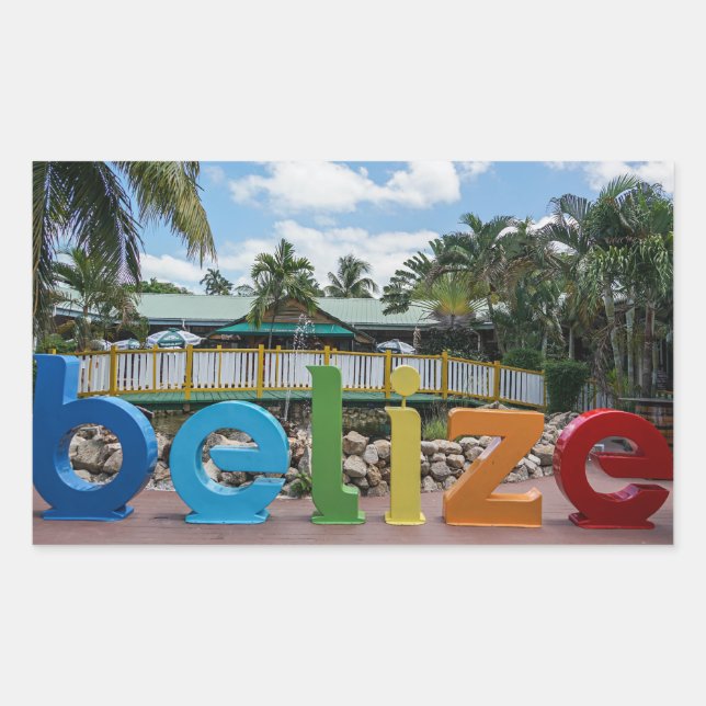 Belise vacation rectangular sticker (Front)