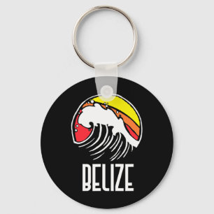Belise Vintage 80s Retro Surfing Beach Wave Graphi Key Ring