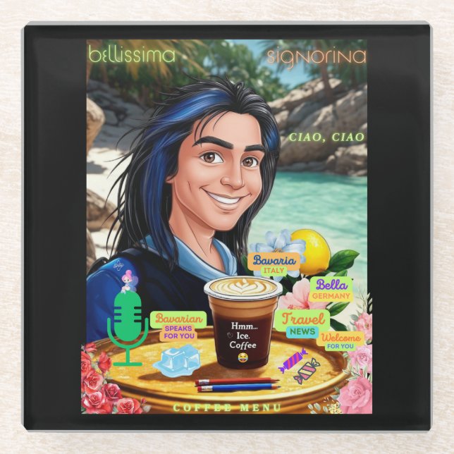 Belissima Glass Coaster (Front)