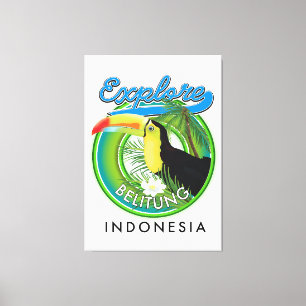 Belitung Indonesia travel logo Canvas Print