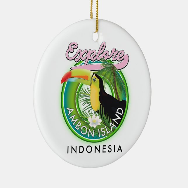 Belitung Indonesia travel logo Ceramic Ornament (Right)