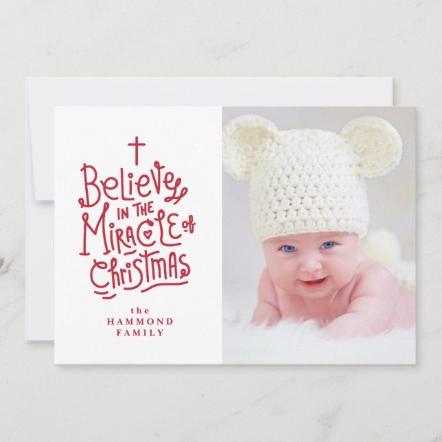 Belive in the Miracle of Christmas Holiday Card (Front)