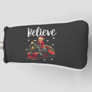 Belive Trump Riding a Train Christmas Santa Apron Golf Head Cover