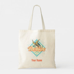Belize Caribbean Retro Turtle Vintage Souvenir Lug Tote Bag