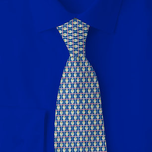 Belize Flag Brick Pattern Tie