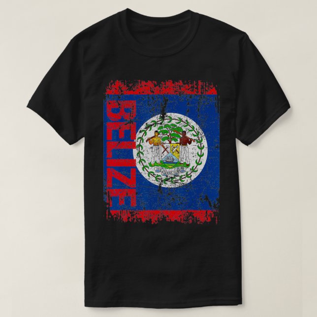BELIZE Flag Vintage Distressed BELIZE  T-Shirt (Design Front)