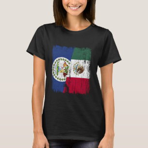 Belize Mexico Half Flag Belizean Mexican Heritage T-Shirt