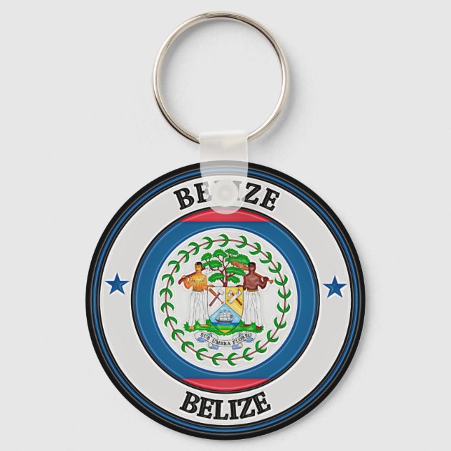 Belize  Round Emblem Key Ring (Front)