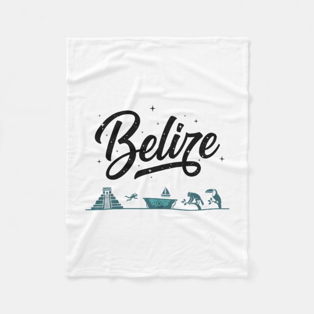 Belize Skyline Travel Vacation Outfits  Fleece Blanket (Front)
