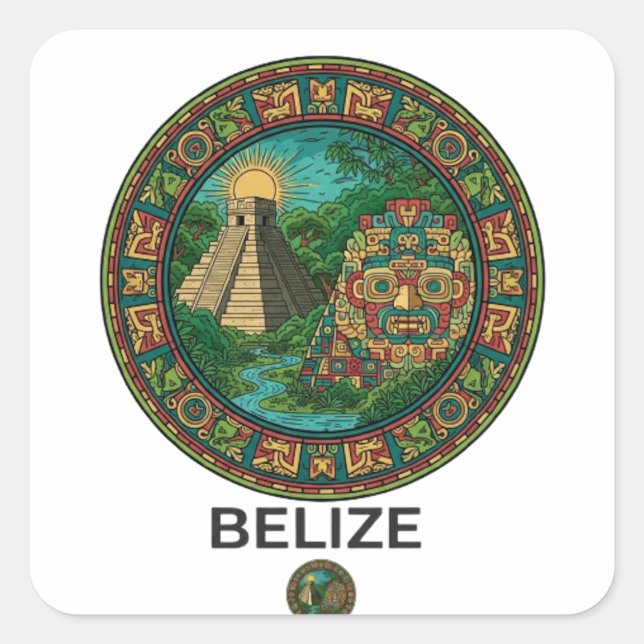 BELIZE SQUARE STICKER (Front)