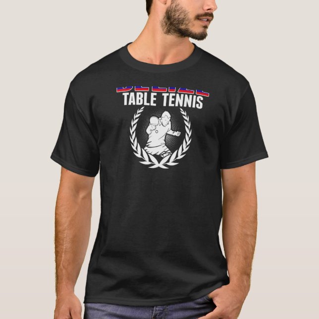 Belize Table Tennis  Belizean Ping Pong Team Suppo T-Shirt (Front)
