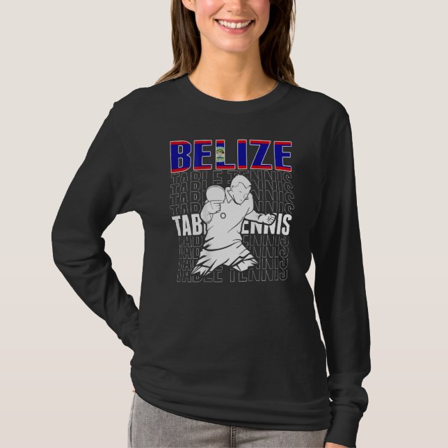 Belize Table Tennis     Support Belizean Ping Pong T-Shirt (Front)