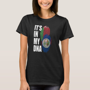 Belizean And Belarusian Mix DNA Flag Heritage T-Shirt