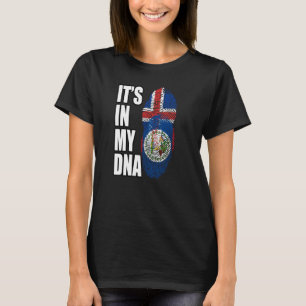 Belizean And Icelandic Mix DNA Flag Heritage T-Shirt