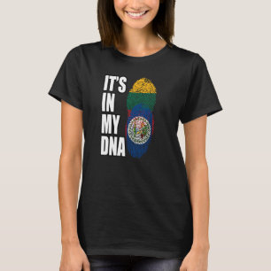 Belizean And Lithuanian Mix DNA Heritage Flag T-Shirt