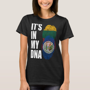 Belizean And Lithuanian Mix DNA Heritage Flag T-Shirt