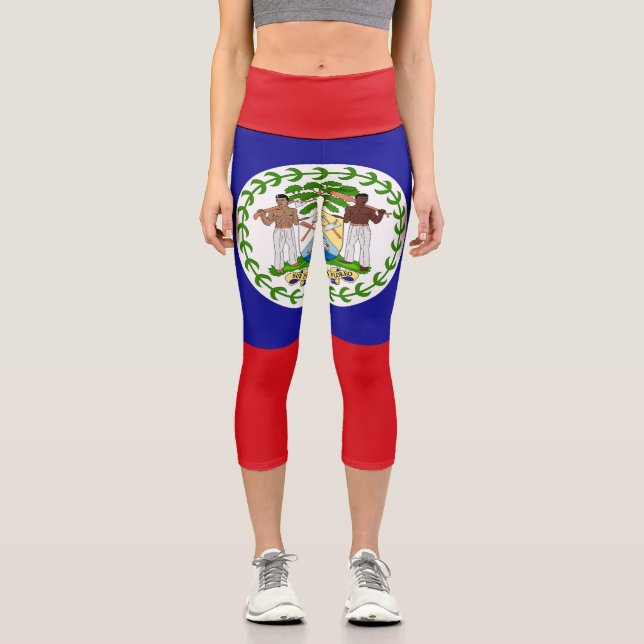 Belizean Flag Capri Leggings (Front)