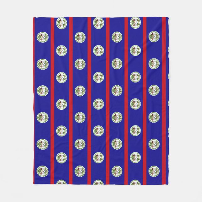 Belizean Flag Fleece Blanket (Front)