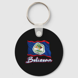 Belizean Flag Patriotic Mayan Men Women Kids Key Ring