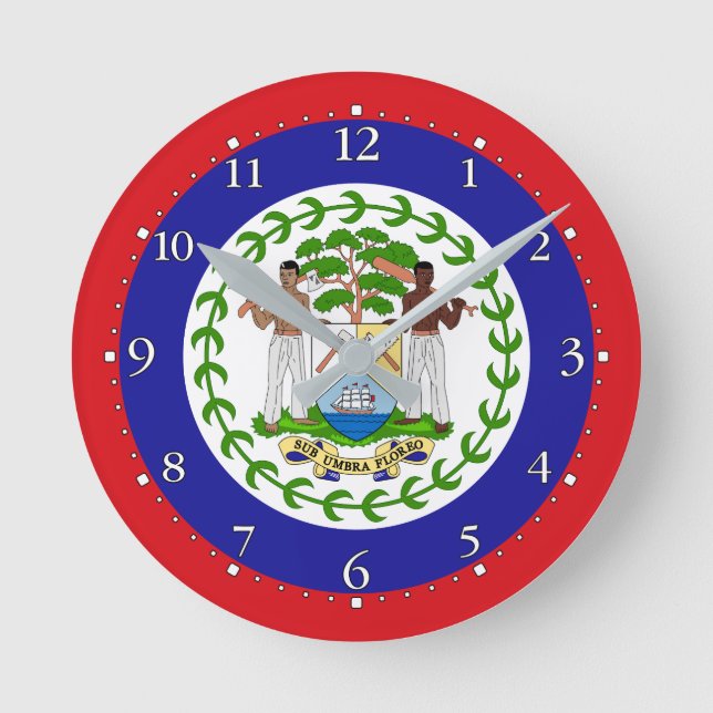 Belizean Flag Round Clock (Front)