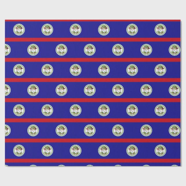 Belizean Flag Wrapping Paper (Flat)