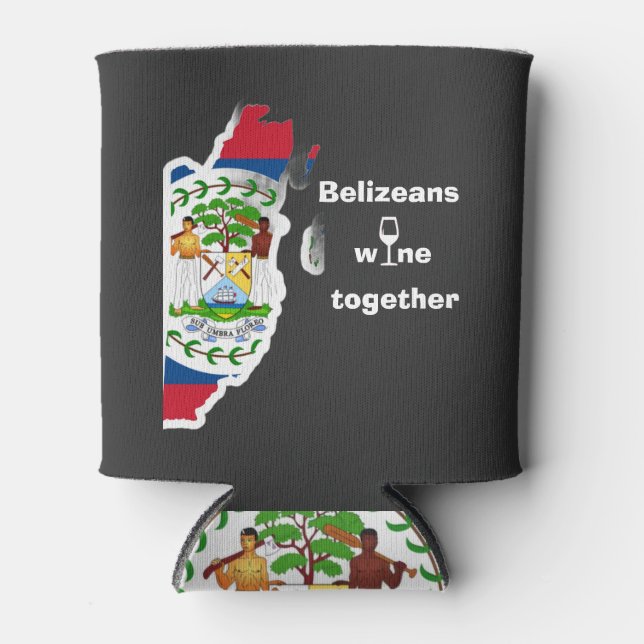 Belizeans Wine Together Koozie Can Cooler Sleeve (Front)