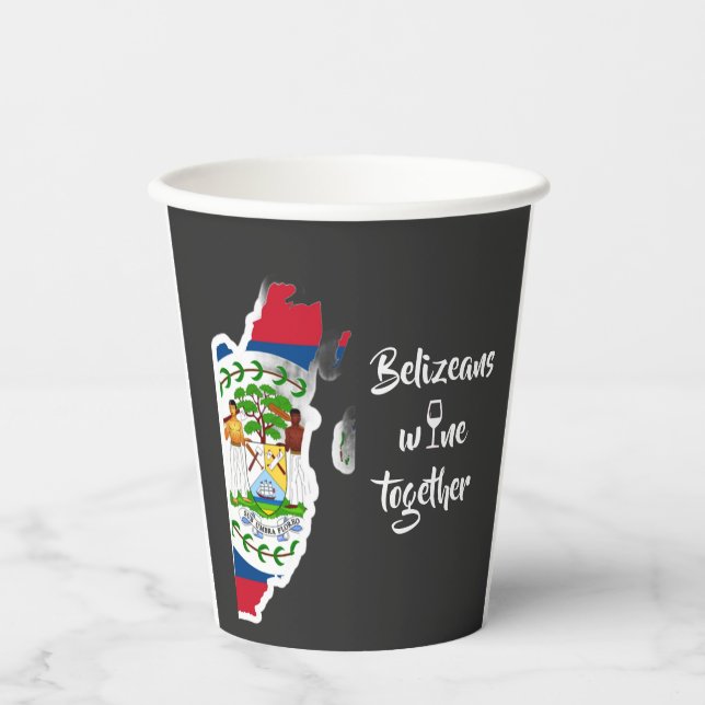 Belizeans Wine Together Paper Party Cups (Front)