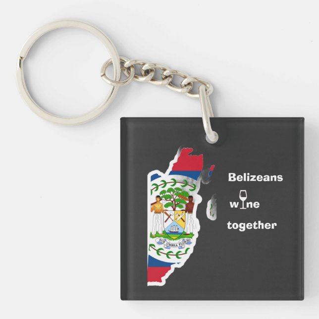 Belizeans Wine Together Shirt Key Ring (Front)