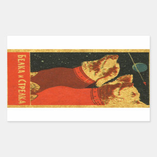 Belka and Strelka Rectangular Sticker