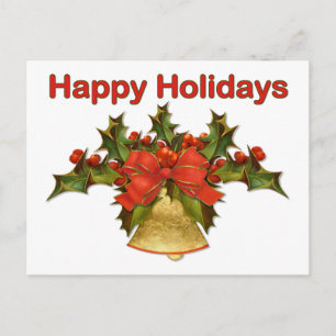 Bell and Holly Holiday Postcard