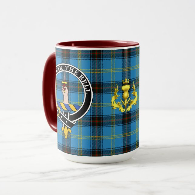 Bell Clan Badge & Tartan Mug (Front Left)