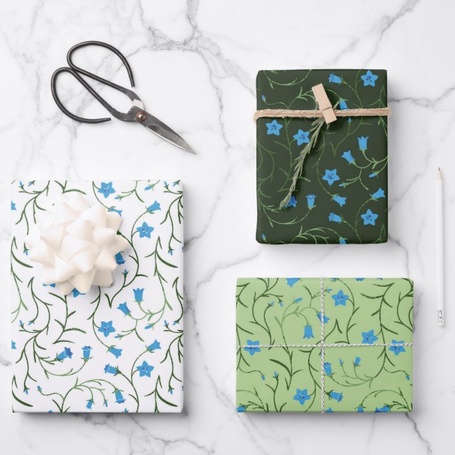 bell flowers wrapping paper sheet (Front)
