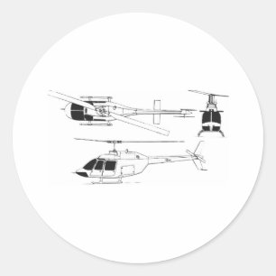 Bell Jet Ranger / TH- Classic Round Sticker