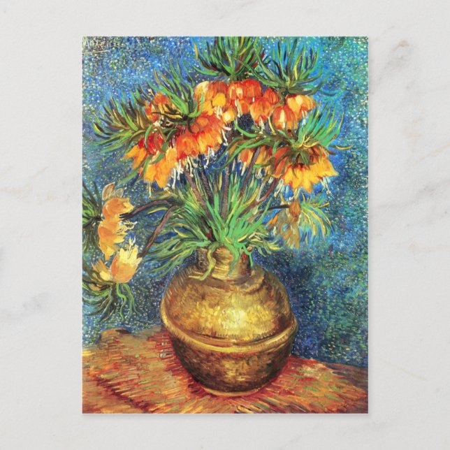 Bell Lilies in a Copper Vase, Van Gogh Postcard (Front)