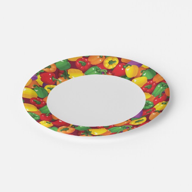 Bell Pepper Pattern Paper Plate (Angled)