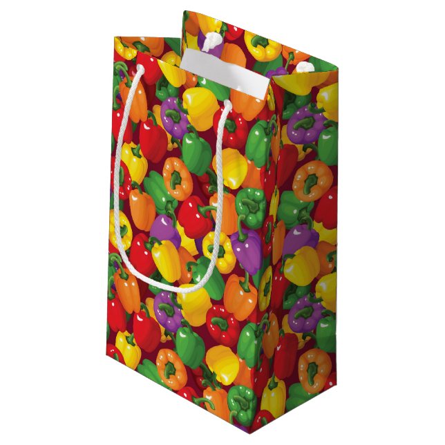 Bell Pepper Pattern Small Gift Bag (Back Angled)