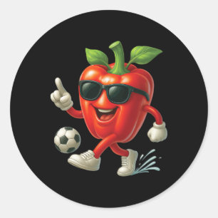 Bell Pepper Soccer  Classic Round Sticker