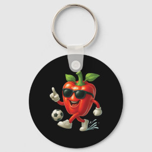 Bell Pepper Soccer  Key Ring