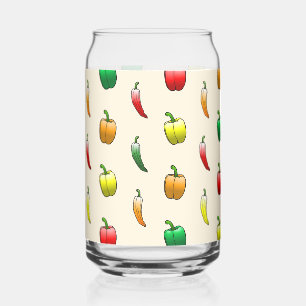 Bell Peppers and Long Sweet Peppers Can Glass