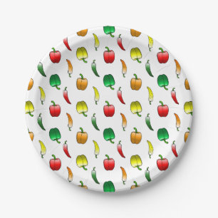 Bell Peppers and Long Sweet Peppers Paper Plate