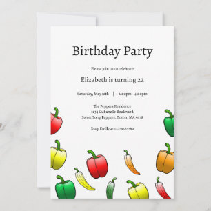 Bell Peppers and Sweet Long Peppers Invitation