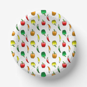 Bell Peppers and Sweet Long Peppers Paper Plate