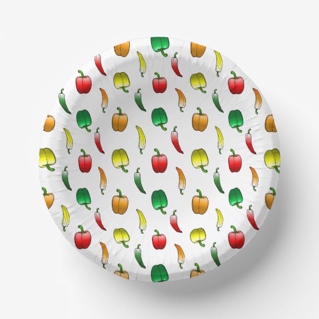 Bell Peppers and Sweet Long Peppers Paper Plate (Front)