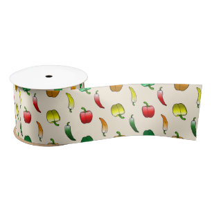 Bell Peppers and Sweet Long Peppers Satin Ribbon