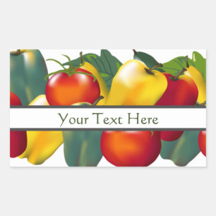 Bell Peppers and Tomatoes Rectangular Sticker