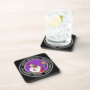 Bell Ringing Black Santa Claus Coaster