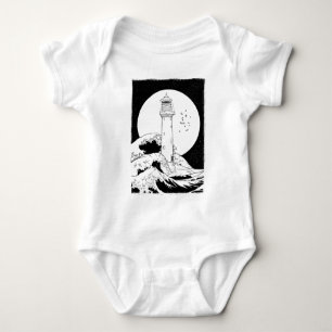 Bell Rock lighthouse fully moon Baby Bodysuit