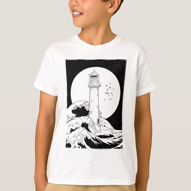 Bell Rock lighthouse fully moon T-Shirt (Front)